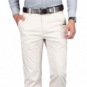 Busin Social Hommes Été Mince Solide Jeans Streetwear Fi Off Blanc Pantalon Droit Mâle Grande Taille Slim Pantalon Occasionnel 27-38 h2vZ #