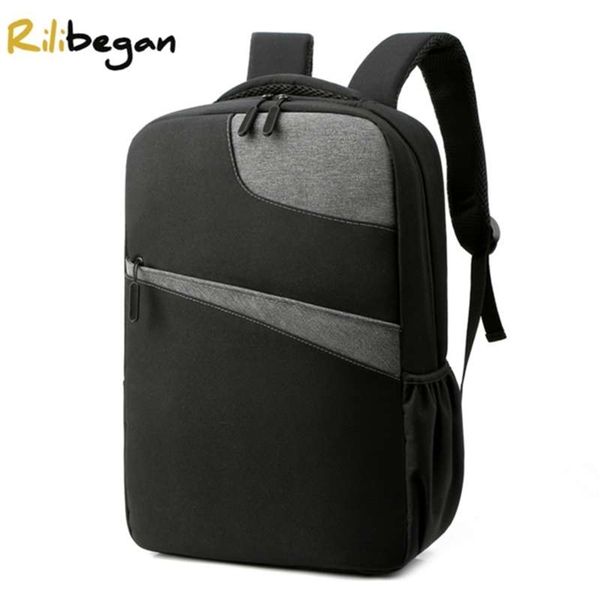 Business Backpack Men USB Charging Design Travel Patchwork Nylon Bag Laptop 210929