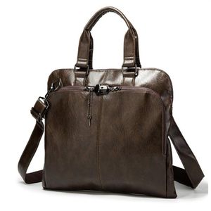 Maletín de negocios de cuero bolso bolso de computadora portátil bolso de hombro bolso de mensajería de hombro bolsas de viaje para hombres marrón negro309e