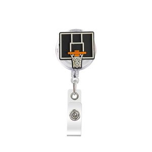 Fichiers de cartes de visite Dessin animé mignon porte-badge rétractable bobine infirmière ID amour jouer au basket-ball porte-clés pince crocodile avec 378° Rotati Otzfg