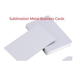 Fichiers de cartes de visite Sublimation Cartes métalliques Blancs en aluminium Nom 0,22 mm pour gravure personnalisée Impression couleur 100 pièces Bureau Commerce Drop Dhuma