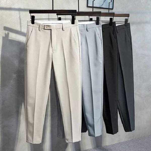 Negocio Casual Wear Pantalones de traje formal para hombres Nuevos pantalones del algado pantalones elásticos Pantalones de chándal de color sólido clásico