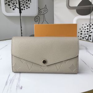 Carteras de diseñador Monedero Empreinte de lujo Sarah Bolsa de embrague Top Calidad Flor en relieve Monederos Monederos Moda Mujer Cartera Titular de la tarjeta con caja original Bolsa de polvo