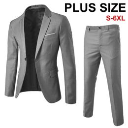 Costume d'affaires élégant pour hommes, veste col rabattu, coréen, Slim, Blazer de carrière, tenue de mariage, grande taille S6XL, 231229