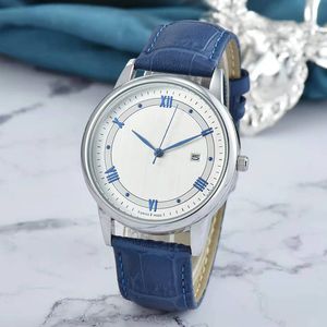 Business hoge lederen horloges heren quartz automatische eeuwigdurende kalender serie volledig roestvrij stalen horloge