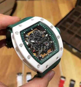 Zakelijk Vrije tijd Rm055 Automatisch mechanisch horloge Alle keramische groene tape Trend heren