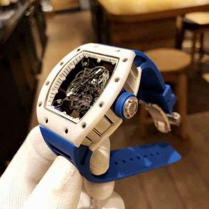 Zakelijk Vrije tijd Rm055 Automatisch mechanisch horloge Wit keramiek Blauwe tape Heren Xgw8