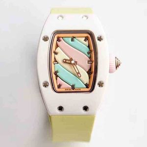Zakelijk Vrije tijd Rm07-03 Volautomatisch mechanisch horloge Witte keramische tape Trend vrouwelijk 0dq5