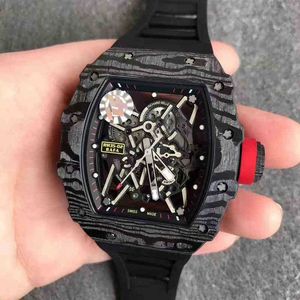 Zakelijk Vrije tijd Rm35-02 Automatisch mechanisch horloge Zwarte koolstofvezeltape Mannelijk