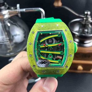Zakelijk vrijetijdsbesteding Rm59-01 automatisch mechanisch koolstofvezel groen tape horloge herenhorloge