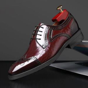 Hommes d'affaires chaussures de mariage oxford style britannique authentique pour noir blaret-rouge chaussure de chaussures en cuir de bureau pour hommes chaussures