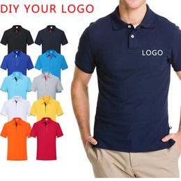 Hommes d'affaires polos impression personnalisée image société t-shirt personnalisé 65 coton 35 polyester été hommes haut 220713