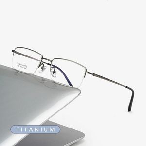 Hommes de lunettes ultra-légères Cadre de lunettes purs pour la myopie Lire des spectacles Spectacles Half Rim Eyewear 240411