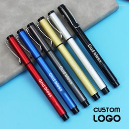 Le stylo en métal d'affaires peut être personnalisé LOGO en aluminium pôle gravure nom stylo à bille Gel bureau école enfants cadeaux