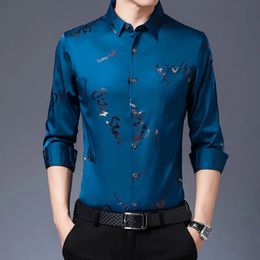 Bureau d'affaires hommes Streetwear mode chemises lisses printemps été séchage rapide hommes poches à manches longues décontracté hauts amples 240312