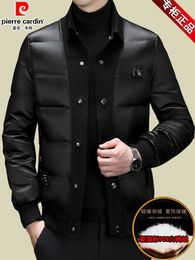 Business Pierr Cardin manteau en duvet léger haut de gamme pour hommes, nouveau col rabattu chaud p c