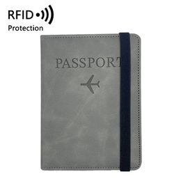 Funda de pasaporte RFID de negocios para mujer, cartera multifunción con tarjeta de crédito, soporte para pasaporte de viaje para hombre