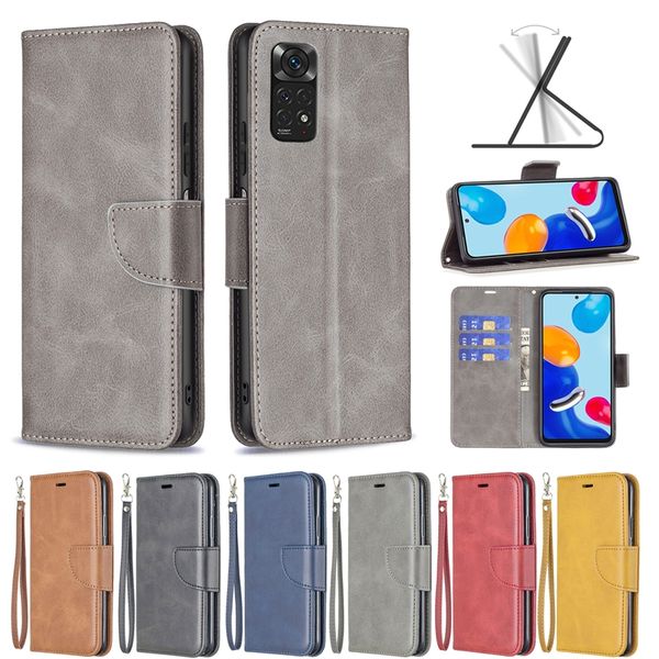 Étuis portefeuille en cuir de grain de mouton d'affaires pour Samsung M14 5G A24 4G Xiaomi POCO F5 5G Note 12S 4G 12 Google Pixel 8 Pro 7 7A porte-carte d'identité de crédit étui à rabat pour hommes