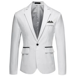 Business Slim Fit boutons simples costumes veste hommes décontracté mode mariage marié smoking Blazer manteaux costume de fête 240201