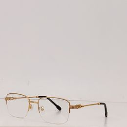 gafas transparentes Gafas de sol sin montura de estilo empresarial Monturas Gafas transparentes UV400 Arma sin marco Marco óptico de metal dorado Lentes de prescripción personalizadas de gama alta gafas para hombre