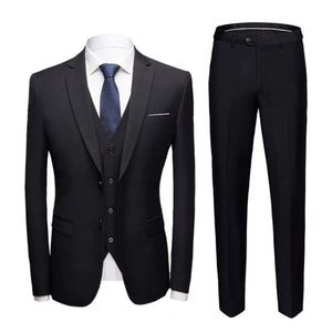 Pak 3-delige set jas vest broek Boutique heren slank recht scheidt voor bruiloft 240103