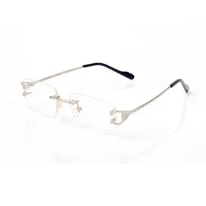 Zakelijke zonnebrillen heren designer bril met optische frame vrouwen c-vormige decoratie eenvoudige stijl anti-blauw licht uv modemerk lens heldere sport luipaardglazen