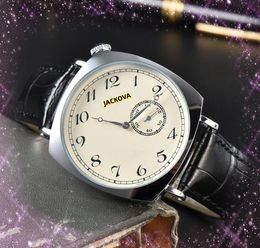 Zakelijke trend highend koe lederen horloges Heren Quartz Chronograaf Drie Pins One Eye Design Digitale Nummerplaat Populaire Business Leisure Watch Day Gifts