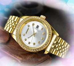 Tendance des affaires montres haut de gamme hommes femmes mouvement à quartz importé étanche trois broches plein diamants anneau horloge populaire affaires loisirs montre cadeaux