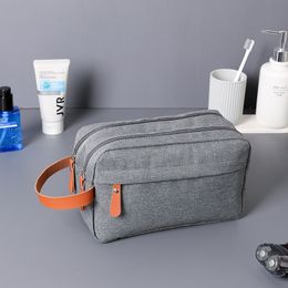 Waszak voor zakenreizen, dubbellaags make-uptas met grote capaciteit, effen kleur Oxford stoffen tas