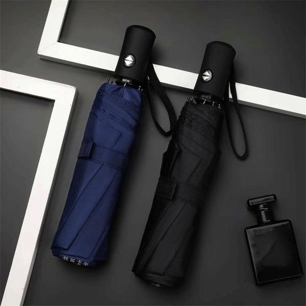 Business Umbrella Gift Women Mens Rain Gear Entièrement automatique Windproof Rain And Big Black Fashion for Rainy and Sunny Day 201130