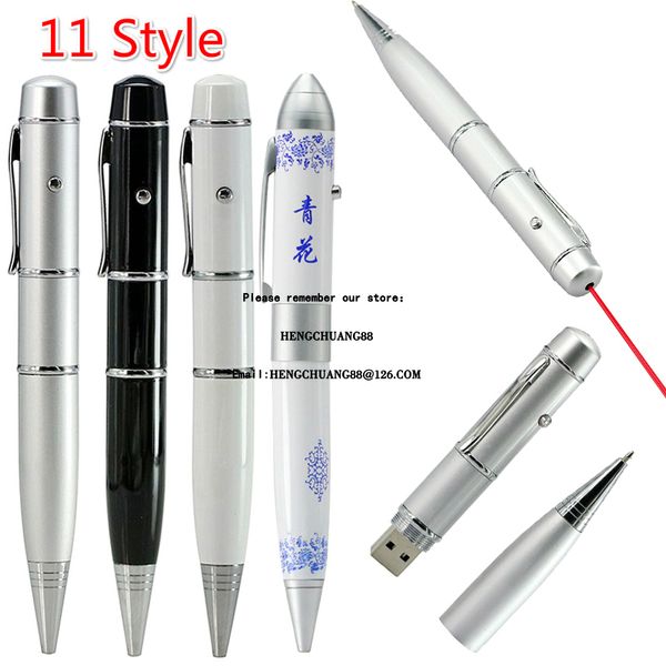 Clé USB professionnelle 32g stylo à bille modèle lumière Laser clé USB clé USB clé USB 4GB 8GB 16GB 32GB 64GB 128GB stylo cadeaux