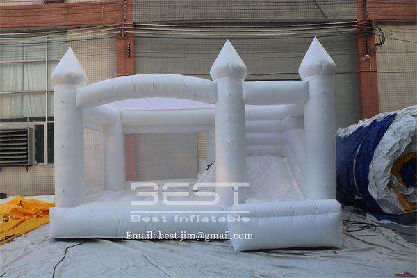 Casa inflable de uso comercial con tobogán, castillo de rebote para bodas, cama de salto hinchable para diversión