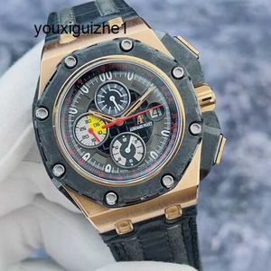 Zakelijk horloge Chronograaf AP-horloge Royal Oak Offshore-serie 26290RO Gesmede koolstofring 18K roségoud Materiaal Timing Automatisch mechanisch Herenhorloge 44 mm