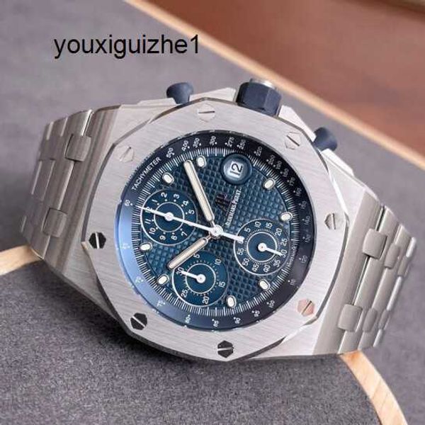 Reloj de negocios Cronógrafo Reloj AP Royal Oak Offshore Series 26238ST Acero de precisión Esfera azul Moda para hombre Ocio Negocios Deportes Maquinaria Reloj de tiempo