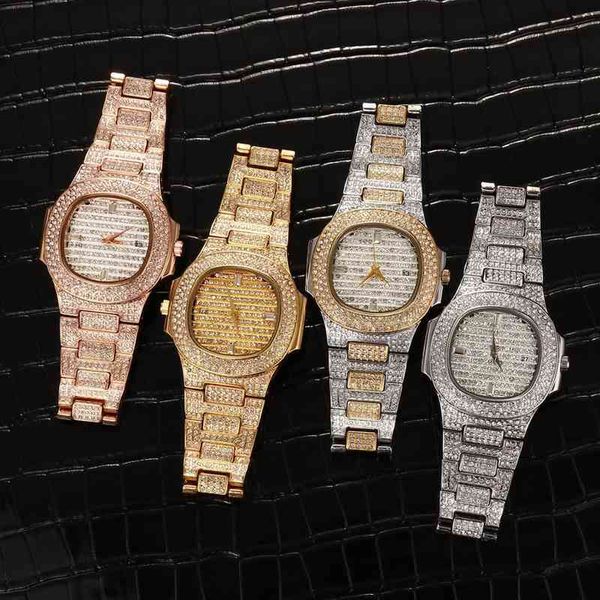 Montre à Quartz d'affaires célèbre marque diamant en acier inoxydable, argent Rose or horloge couleur montre de styliste