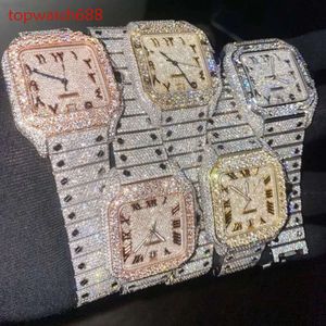 Bust Down 41mm Mens Iced Branded Honeycomb Setting VVS Moisanite Hip Hop Ice Out Watch