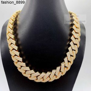 S925 Diamond Custom Cuban Link chaîne VVS Moisanite Designer Iced Out Gold plaqué Colliers Cuban Link Chain