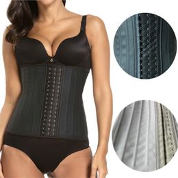 Bustiers korsetten 25 stalen boned taille trainer voor vrouwen latex onderborst cincher zandloper body shaper 3 haken controle zweetgordels