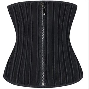 Bustiers Corsets 29 acier désossé Latex taille formateur Corset Zip Up caoutchouc Bustier Super serré Korse grande taille Femme Gorset Underb2603