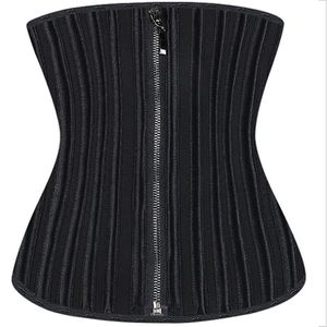 Bustiers Corsets 29 Acier Désossé Latex Taille Formateur Corset Zip Up Bustier En Caoutchouc Super Serré Korse Plus La Taille Femme Gorset Underb232z