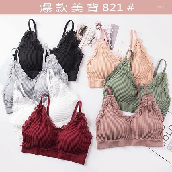 Bustiers Corsés Lencería sexy 3D Chaleco de encaje sin costuras para niña Sujetador deportivo Sin espalda Top sin tirantes Push Up Bralette Sujetador Ropa interior de mujer