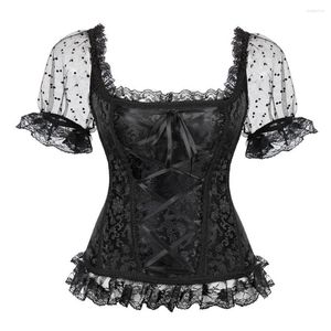 Bustiers Korsetten 6XL Vrouwen Sexy Goth Brede Band Bruiloft Corselet Ademend Kant Trim Bovenborst Femme Top Holiday Party Clubwear