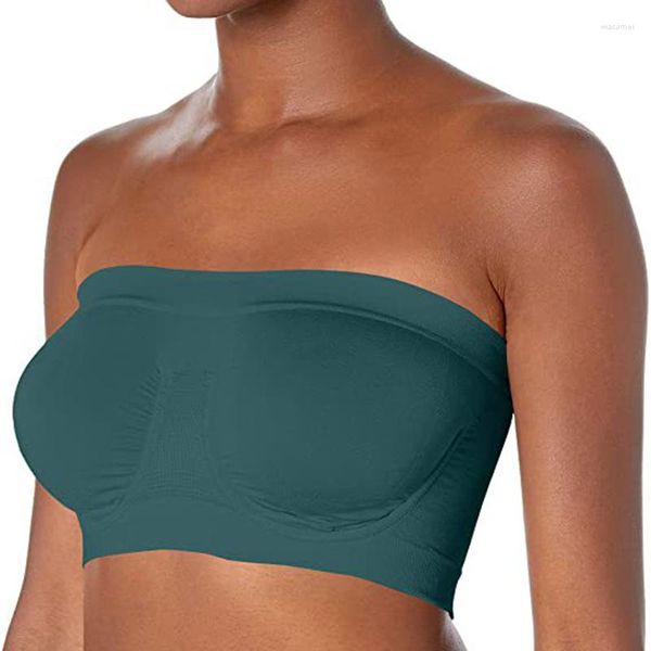 Bustiers corsés ATHVOTAR Top de tubo sin costuras de talla grande Bandeau de una pieza para mujer sujetador sin tirantes Sexy Crop ropa interior femenina