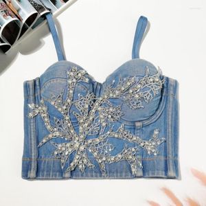 Bustiers Corsets Costume De Salle De Bal Stage Party Soutien-Gorge Femmes Cristal Strass Diamant Paillettes Rivet Perle Push Up Crop Top Corset Punk Bustier