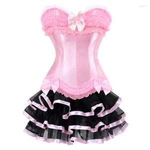 Bustiers Corsets Noir MeshLace Arcs Décoration Multicouche Sexy Micro Mini Tutu Jupes Faldas Saia Cortas Showgirl Danse