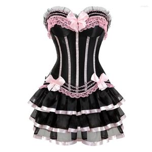 Bustiers Corsets Bustier Lingerie Corset À Lacets Rose Pour Overbust Fille Plus La Taille Et Princesse Robe Tutu Jupe Victorienne