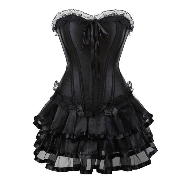 Bustiers Corsets Caudatus Corset Ensemble Jupes Robes Brocart Gothique Partie Corselet Overbust Plus La Taille Sexy Mode BustiersBustiers