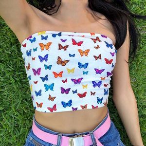 Bustiers korsetten mode sexy wrap borst vrouwelijke crop tops zomer dames buis schattige print mouwloze rekbare bandeau -ondergoed