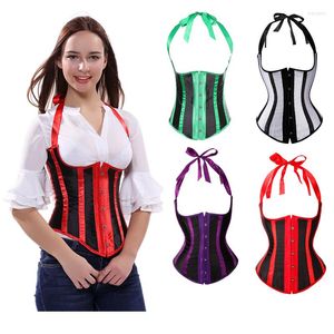 Bustiers korsetten mode dames vintage onderborst korset banden sexy gestreepte halter bodylift bustier tops plus size corselet overbust vest