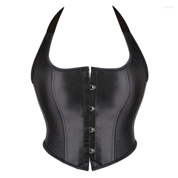 Bustiers Corsets Gothique Noir Halter Taille Corset Femmes Lingerie Sexy Formateur Body Shaper Minceur Bustier Tops Poitrine Push Up ShapewearBus